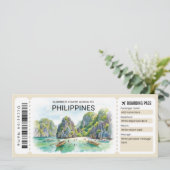 Philippines Trip Boarding Pass Ticket Kaart (Staand voorkant)