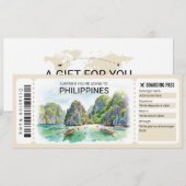 Philippines Trip Boarding Pass Ticket Kaart (Voorkant / Achterkant)