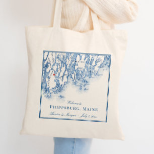 Philippsburg Maine Kaart Elegant Bruiloft Welkom Tote Bag