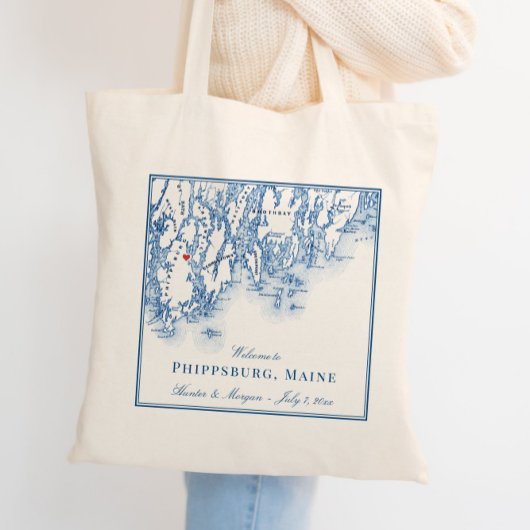 Philippsburg Maine Kaart Elegant Bruiloft Welkom Tote Bag