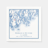 Philippsburg Maine Kaart Navy Elegant Bruiloft Servet (Voorkant)