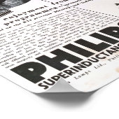 Philips radio 1934 advertentie antiek retro poster (Hoek)