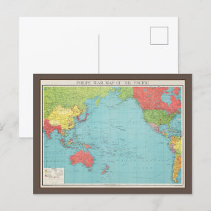 Philips' War Map of the Pacific, 1945 Briefkaart