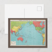 Philips' War Map of the Pacific, 1945 Briefkaart (Voorkant / Achterkant)