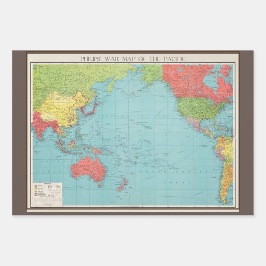 Philips' War Map of the Pacific, 1945 Inpakpapier Vel (Voorkant 2)