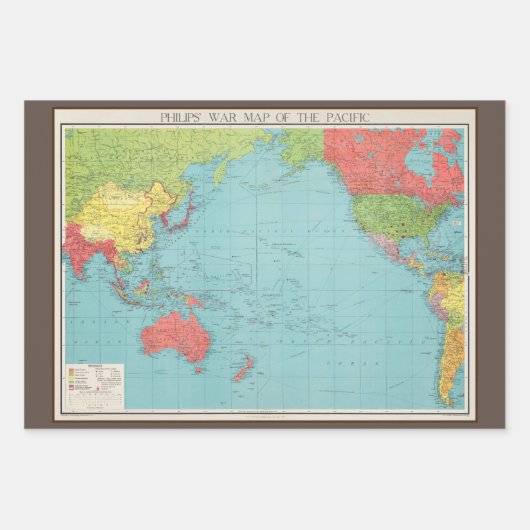 Philips' War Map of the Pacific, 1945 Inpakpapier Vel (Voorkant)