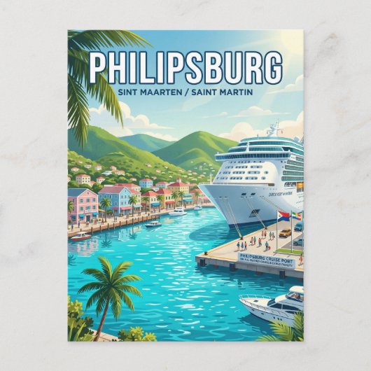 Philipsburg Cruise Haven Briefkaart (Voorkant)
