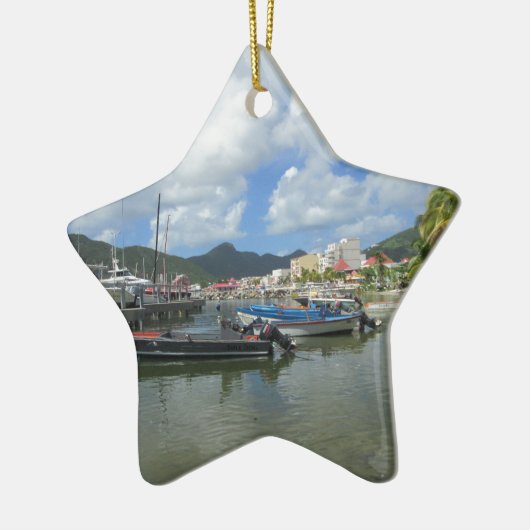 Philipsburg Harbour St. Maarten Keramisch Ornament (Links)