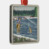 Philipsburg, MontanaFly Fisherman Metalen Ornament (Rechts)
