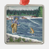 Philipsburg, MontanaFly Fisherman Metalen Ornament (Voorkant)