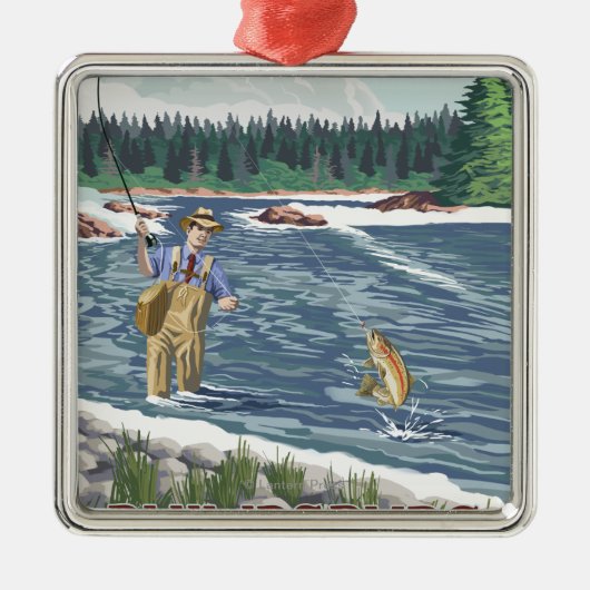 Philipsburg, MontanaFly Fisherman Metalen Ornament (Voorkant)
