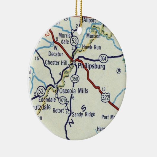 Philipsburg PA Keramisch Ornament (Rechts)