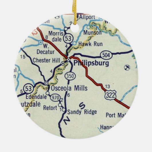 Philipsburg PA Keramisch Ornament (Achterkant)