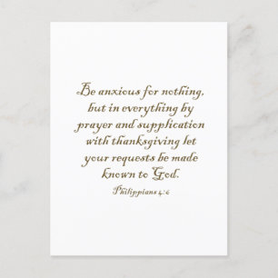 Philliipians 4:6 Christelijke inspiratie motivatie Briefkaart