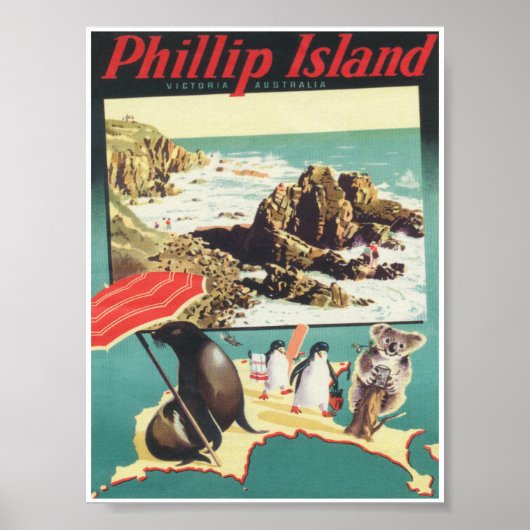 Phillip Island Australia Vintage Poster (Voorkant)