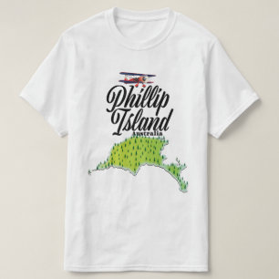 Phillip Island Australië kaart T-shirt