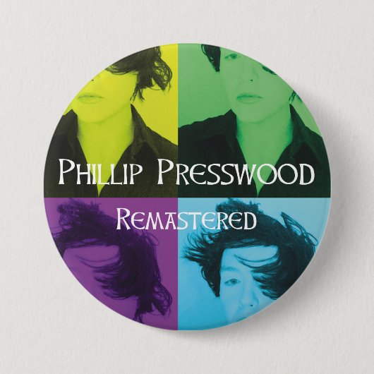 Phillip Presswood: Gerasterde pin Ronde Button 7,6 Cm (Voorkant)