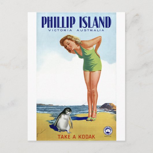 Phillip Victoria Australia Vintage Poster Briefkaart (Voorkant)