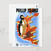 Phillip Victoria Australia Vintage Poster Briefkaart (Voorkant / Achterkant)