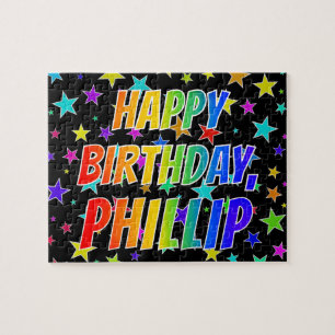 "PHILLIP" voornaam, geun "HAPPY BIRTHDAY" Legpuzzel