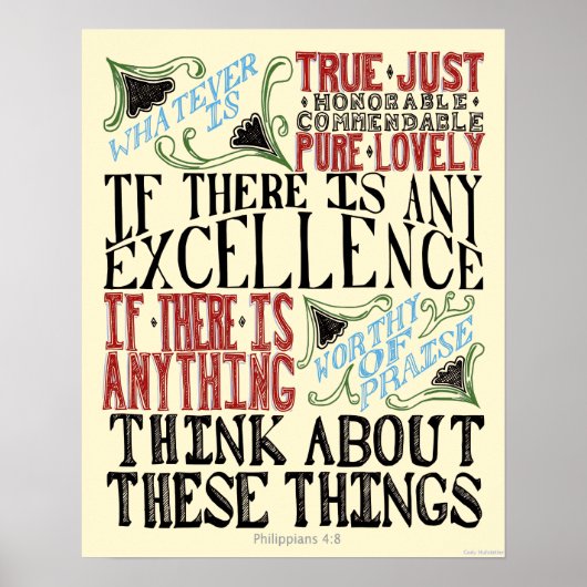 Phillipians 4:8 poster (Voorkant)