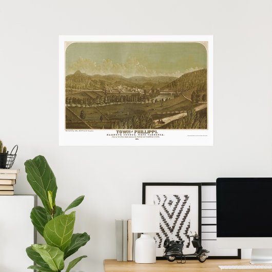 Phillippi, WV Panoramic Map - 1861 Poster (Thuiskantoor)