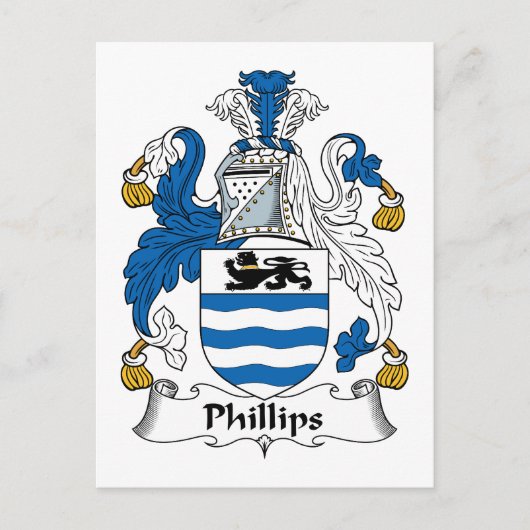 Phillips Family Crest Briefkaart (Voorkant)