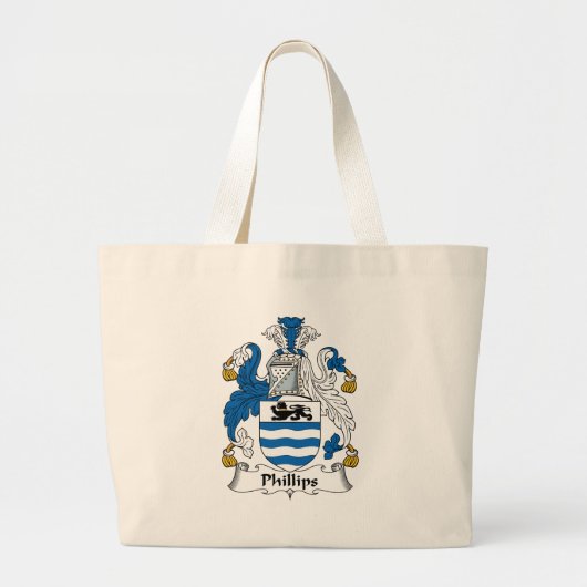 Phillips Family Crest Grote Tote Bag (Voorkant)
