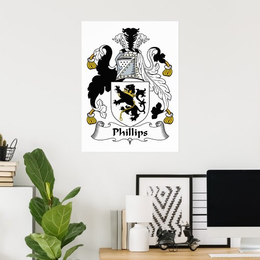 Phillips Family Crest Poster (Thuiskantoor)