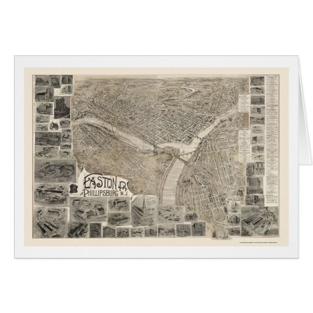 Phillipsburg, NJ & Easton, PA Panoramic Map - 1900 (Voorkant Horizontaal)