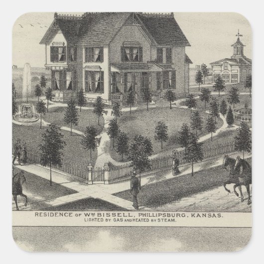 Phillipsburg Traders Bank, Kansas Vierkante Sticker (Voorkant)