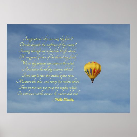 Phillis Wheatley Imagination Hot Air Ballon Sky Poster (Voorkant)