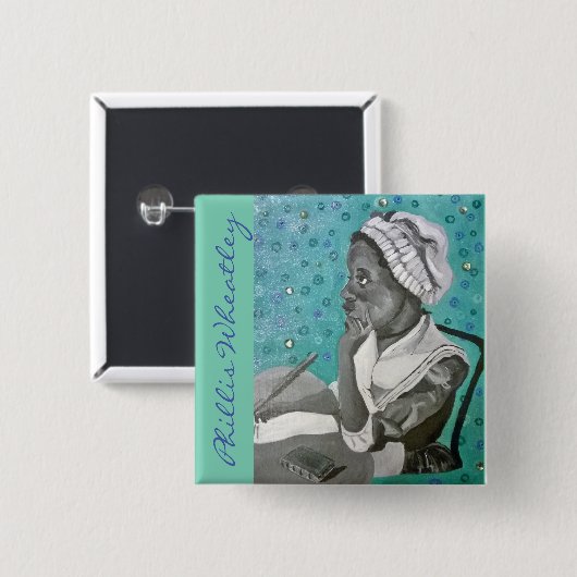 Phillis Wheatley Vierkante Button 5,1 Cm (Voorkant /achterkant)