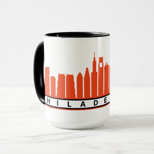 Philly 2019 Skyline Mok in Oranje en zwart (Voorkant links)