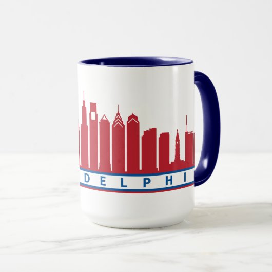 Philly 2019 Skyline Mok in Red White en Blue (Voorkant rechts)