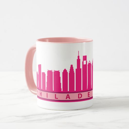 Philly 2019 Skyline Mok in Roze (Voorkant links)