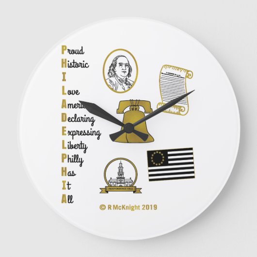 Philly Acroniem Wall Clock Grote Klok (Voorkant)