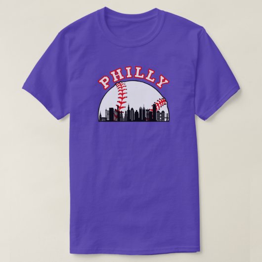 Philly Baseball  Philly PA Cityscape Skyline  T-shirt (Design voorkant)