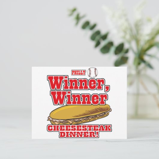 Philly Baseball Winner Cheesesteak Dinner Briefkaart (Staand voorkant)