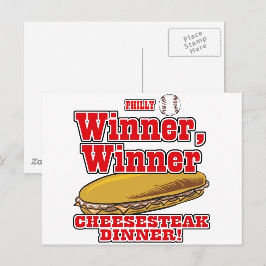 Philly Baseball Winner Cheesesteak Dinner Briefkaart (Voorkant / Achterkant)