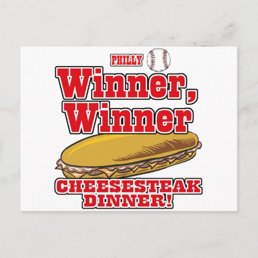 Philly Baseball Winner Cheesesteak Dinner Briefkaart (Voorkant)