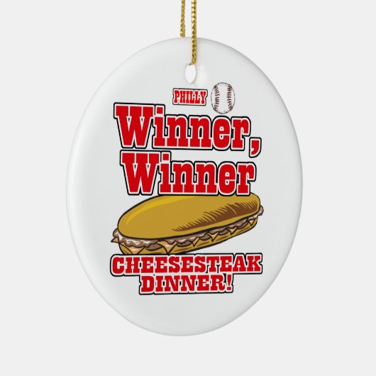 Philly Baseball Winner Cheesesteak Dinner Keramisch Ornament (Rechts)