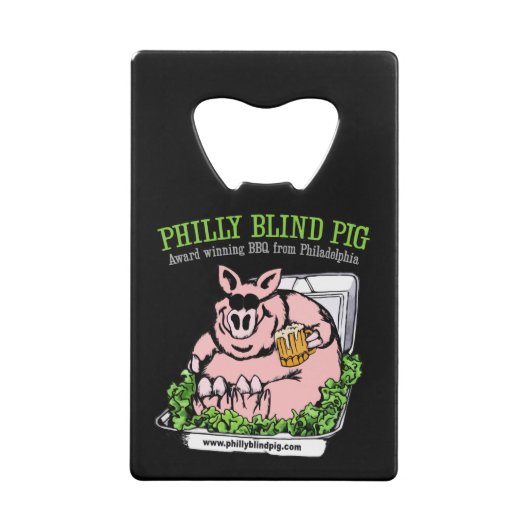 Philly Blind Pig BBQ Creditkaart Flessenopener (Achterkant)