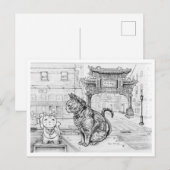 Philly Cat in Chinatown Briefkaart (Voorkant / Achterkant)