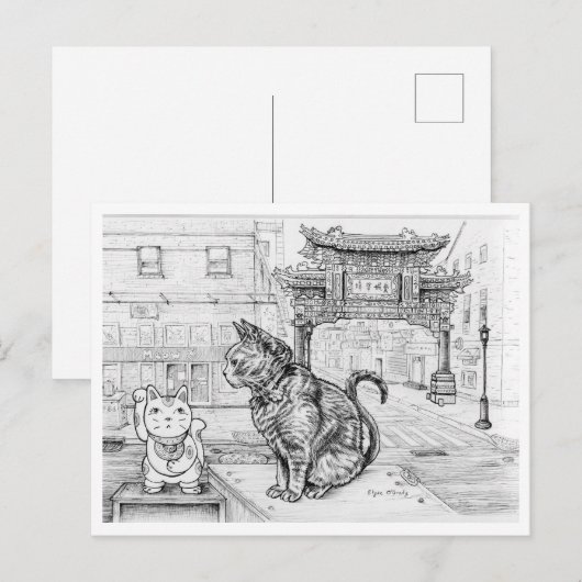 Philly Cat in Chinatown Briefkaart