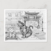 Philly Cat in Chinatown Briefkaart (Voorkant)