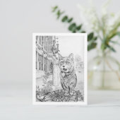 Philly Cat near Academy of Natural Sciences  Briefkaart (Staand voorkant)