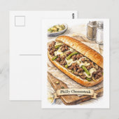 Philly Cheesesteak (Amerikaanse Eetserie) Ansichtk Briefkaart (Voorkant / Achterkant)
