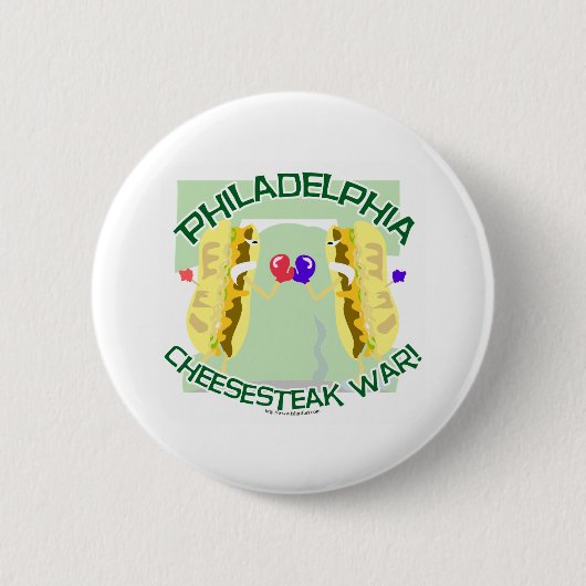 Philly Cheesteak-oorlog Ronde Button 5,7 Cm (Voorkant)