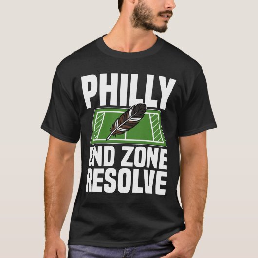 PHILLY END ZONE OPLossing - PHILADELPHIA VOETBAL T-shirt (Voorkant)